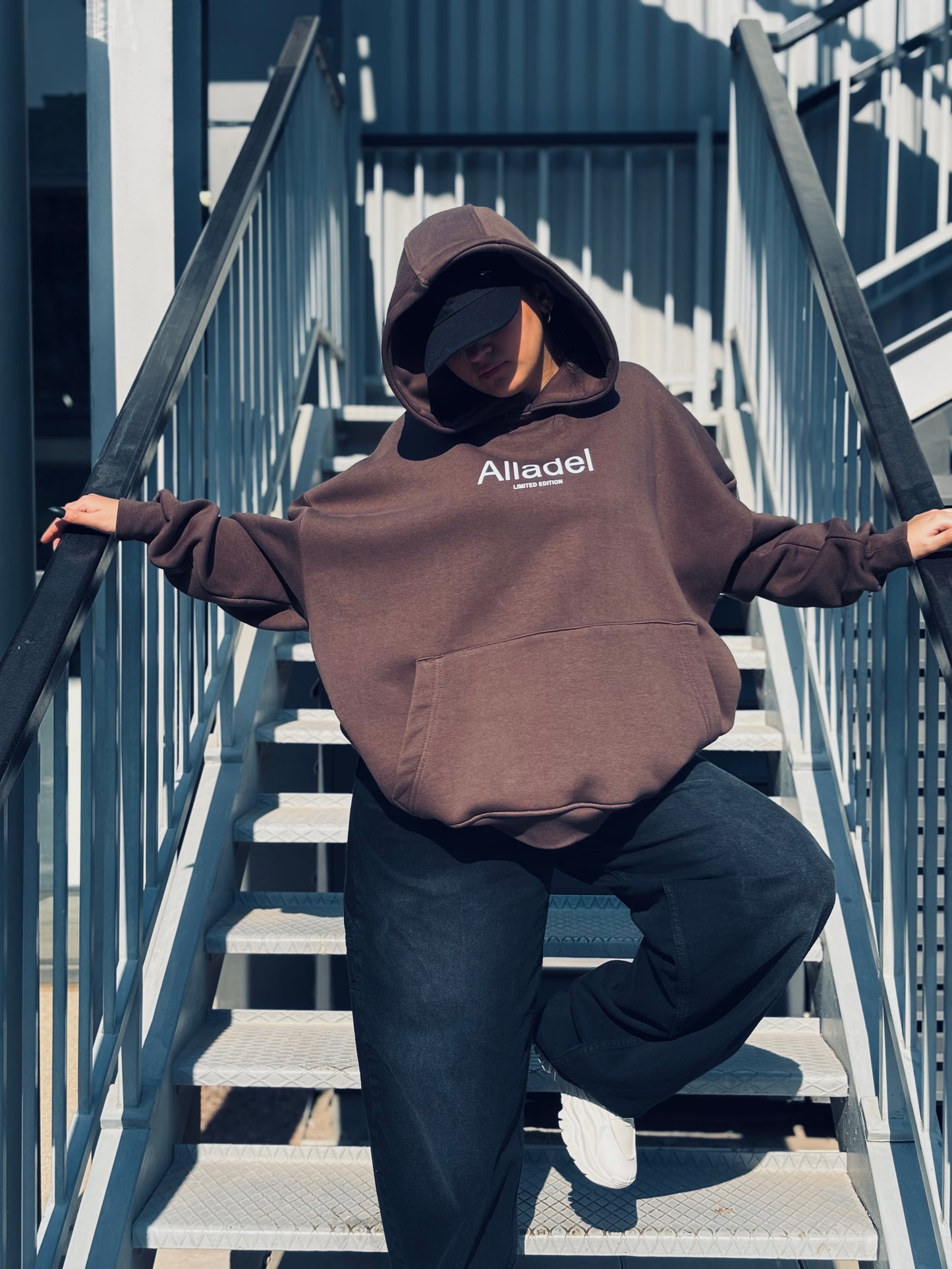 Oversized Brown Cotton Hoodie